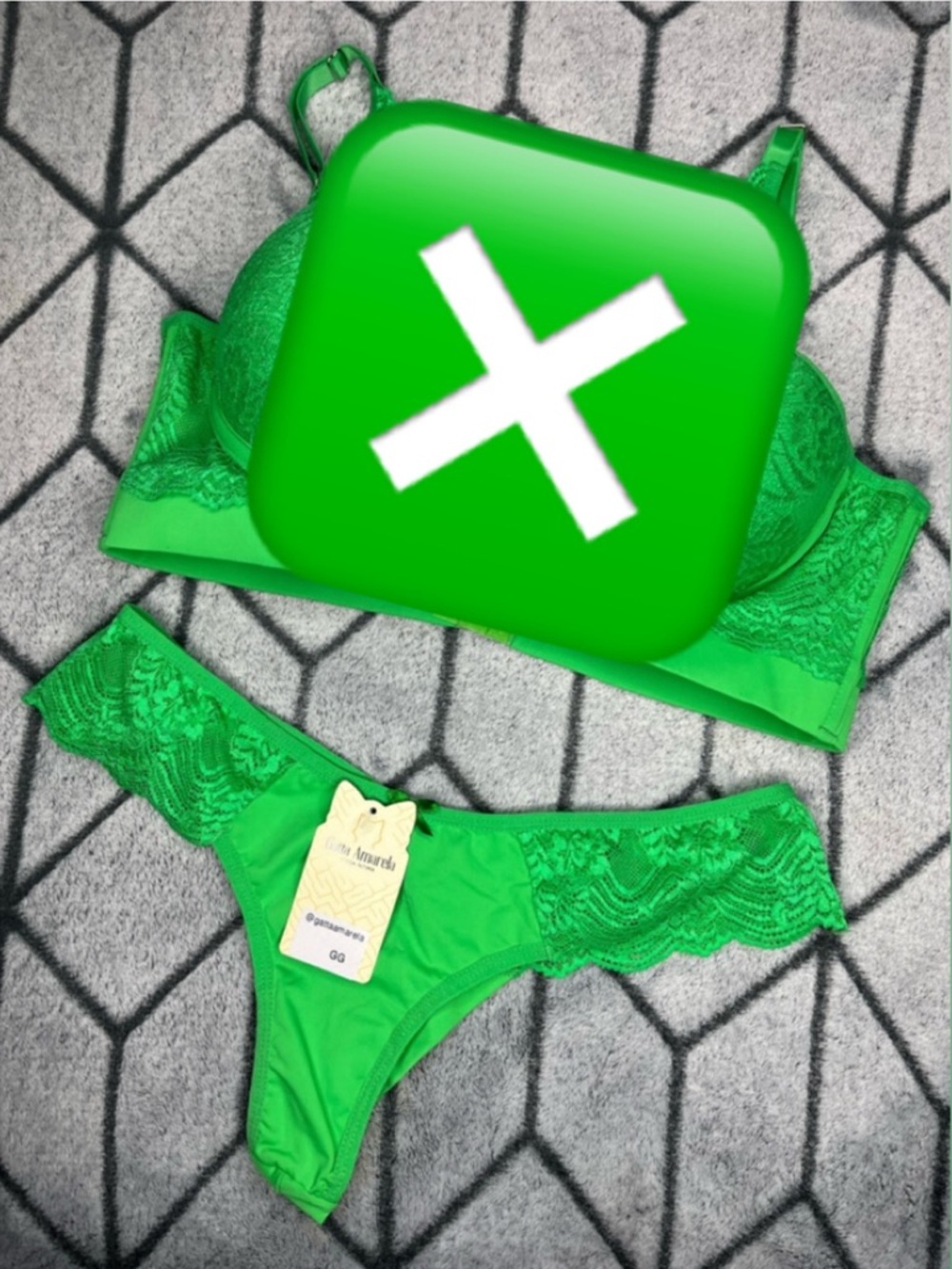 Gatta Amarela Brazilian Lingerie Green Lace Panties XL (BIN D)